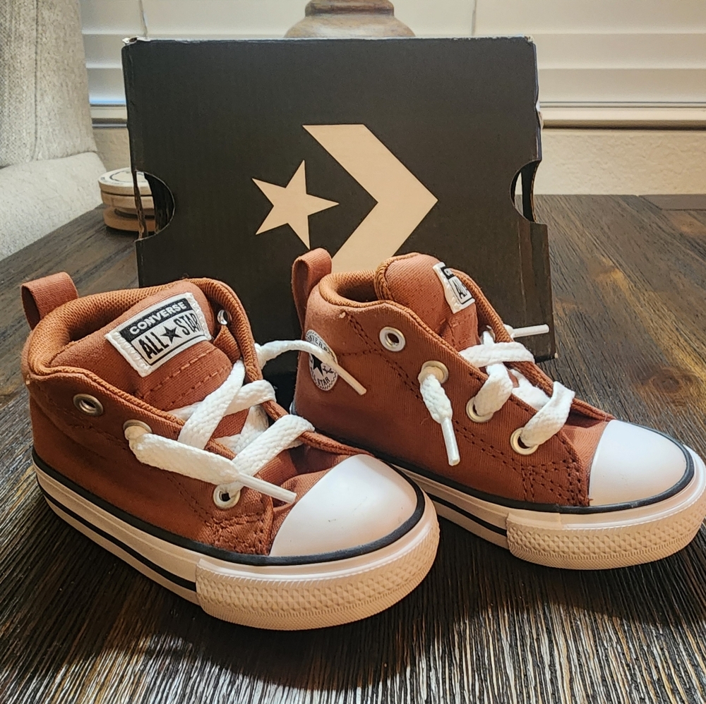 Converse infant size 5 high tops Brown Tawny Owl - Like new condition